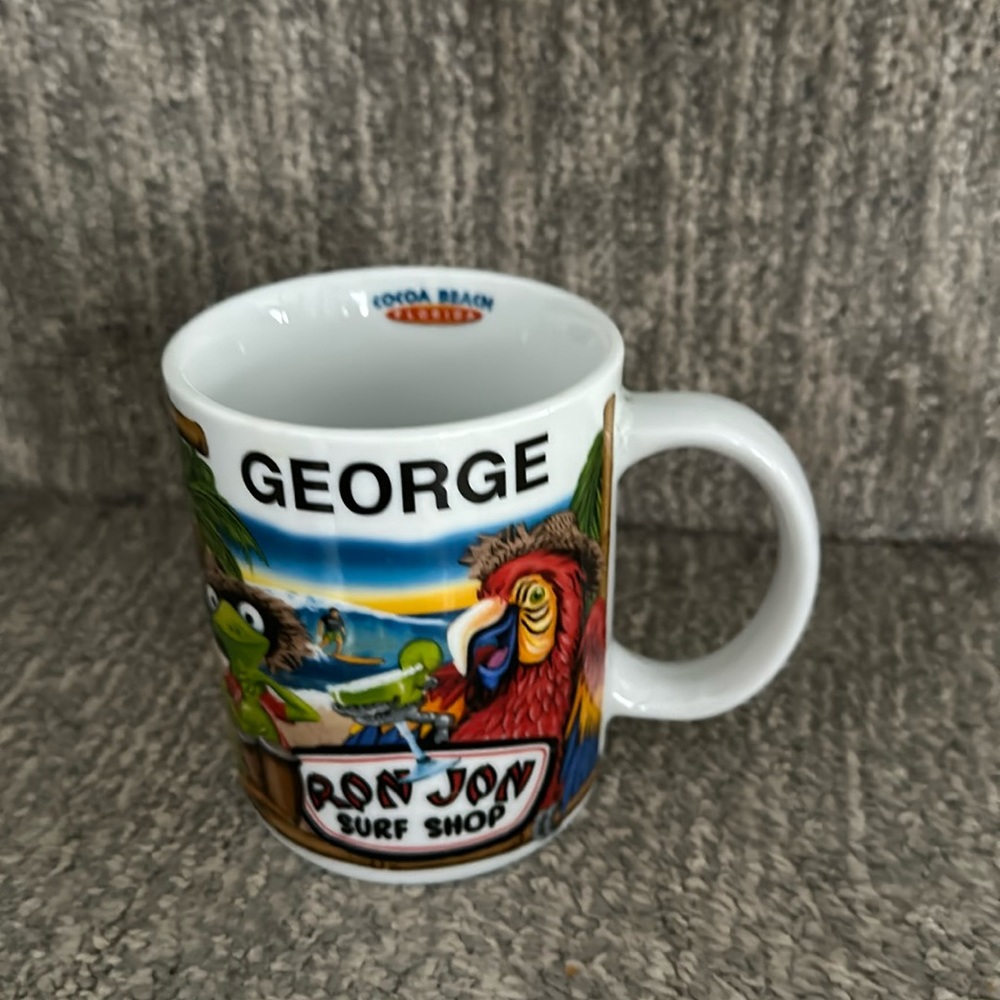 Vintage Ron Jon Surf Shop coffee mug personalized George coco beach